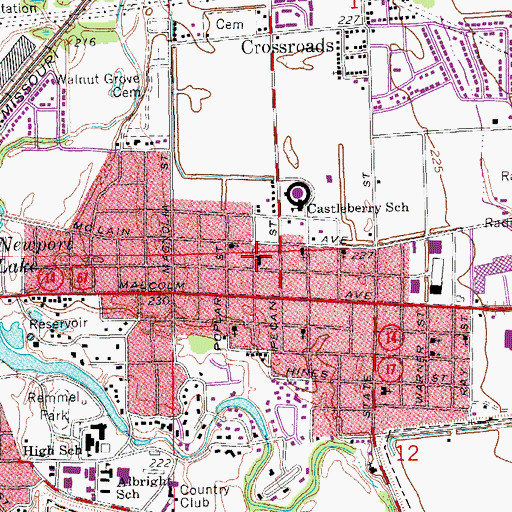 Topographic Map of East Newport Church of Christ, AR