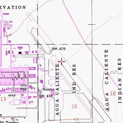 Topographic Map of Palm Springs Army Air Field (historical), CA