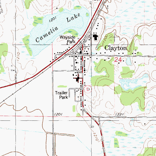 Topographic Map of Clayton Middle / High School, WI