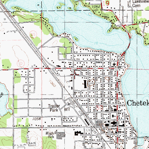 Topographic Map of Chetek Full Gospel Tabernacle, WI