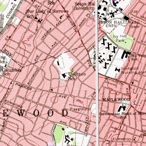 Topographic Map of Clinton Elementary School, NJ