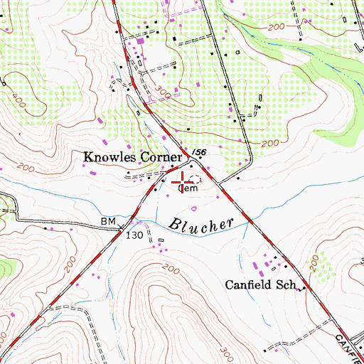 Topographic Map of Canfield Cemetery, CA