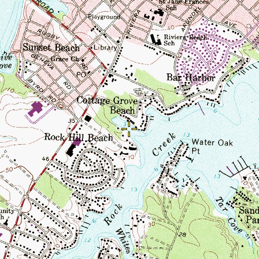 Topographic Map of Long Cove, MD