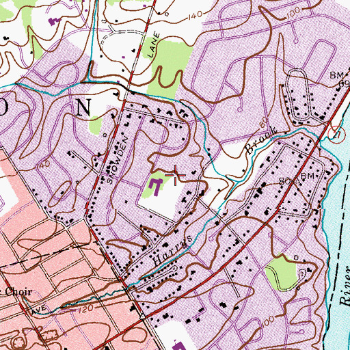 Topographic Map of Littlebrook Elementary School, NJ