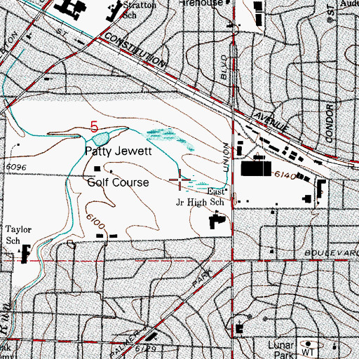 Topographic Map of Patty Jewett Reservoir, CO
