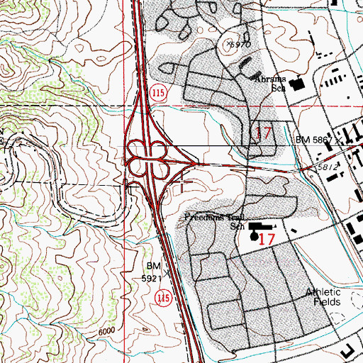 Topographic Map of Mountainside Elementary School, CO