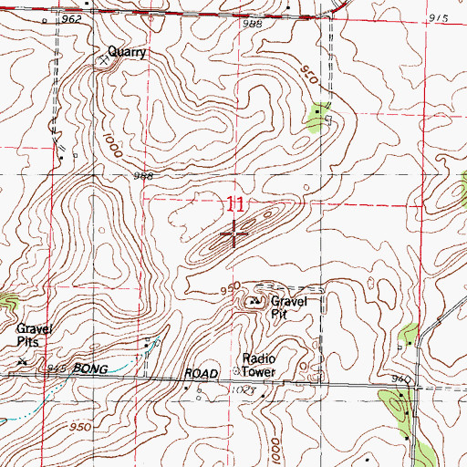 Topographic Map of Westport Drumlin Prairie, WI