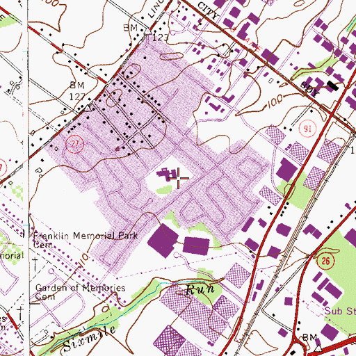 Topographic Map of John Adams Elementary School, NJ