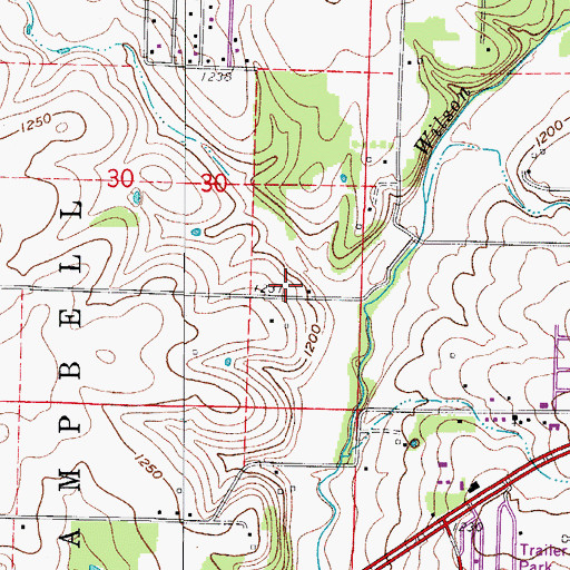 Topographic Map of Township of Campbell Number 2B, MO