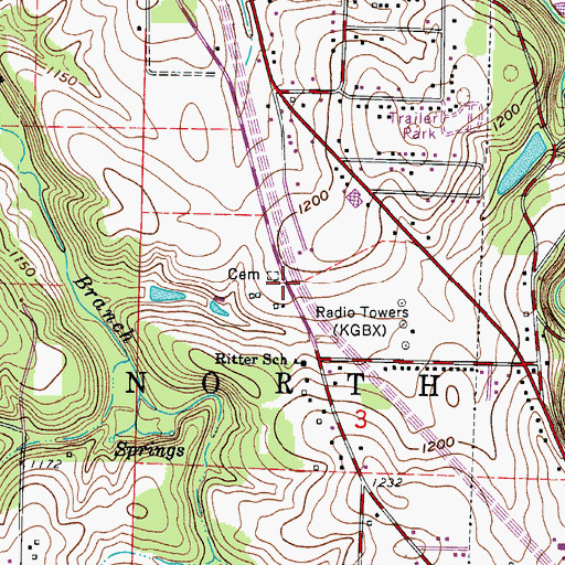 Topographic Map of Township of North Campbell Number 3A, MO