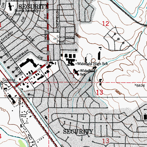 Topographic Map of Widefield Elementary School, CO