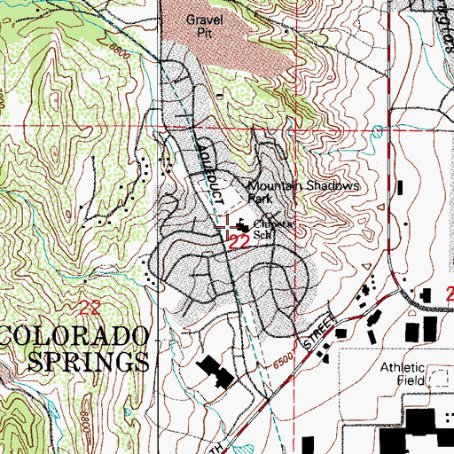 Topographic Map of Chipeta Elementary School, CO