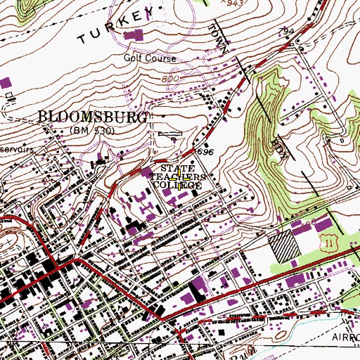 Topographic Map of State Teachers College, PA