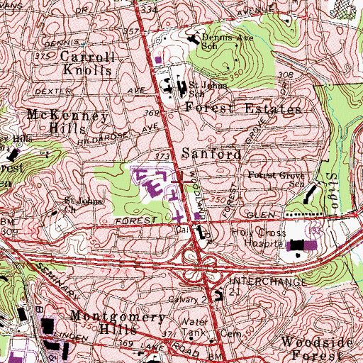 Topographic Map of Randolph Academy School, MD