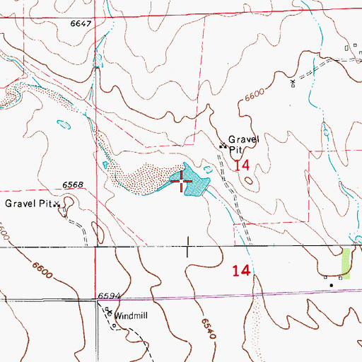 Topographic Map of J E McClelland Reservoir Number 4, CO
