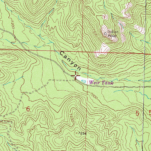 Topographic Map of Weir Tank, NM