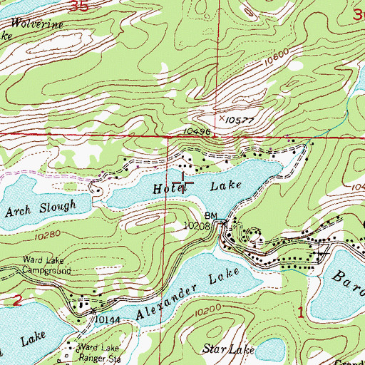 Topographic Map of Hotel Lake Dam, CO