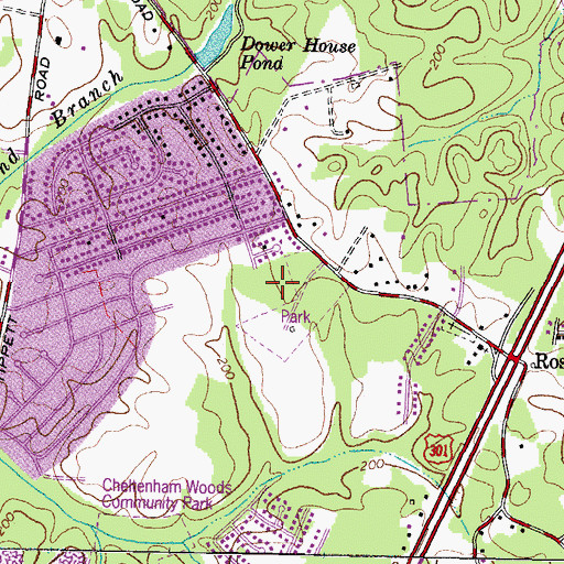 Topographic Map of Rosaryville Elementary School, MD