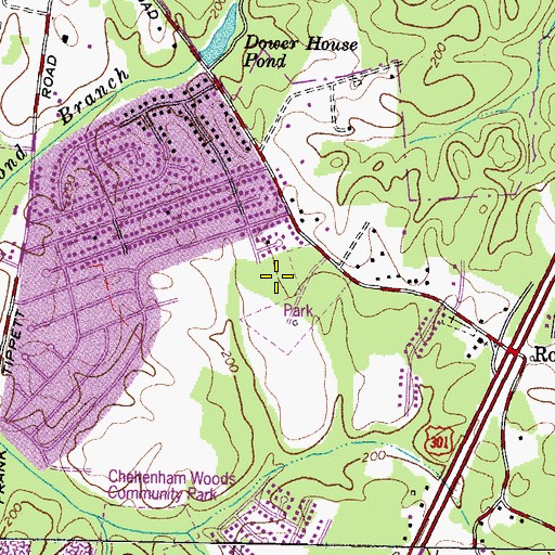 Topographic Map of Rosaryville Elementary School, MD