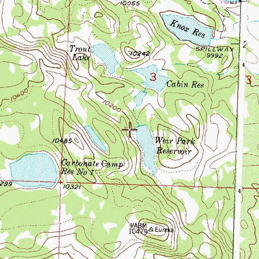 Topographic Map of Weir Park Dam, CO