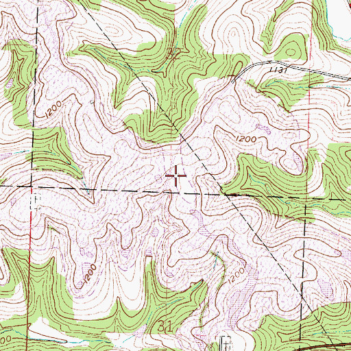 Topographic Map of Cassville Post Office (historical), OH