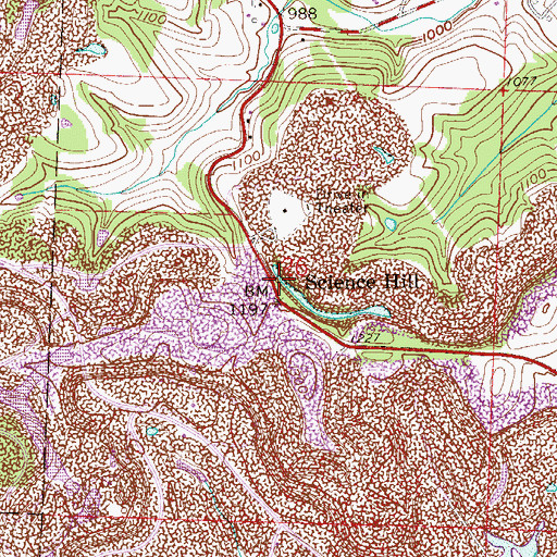 Topographic Map of Science Hill Post Office (historical), OH