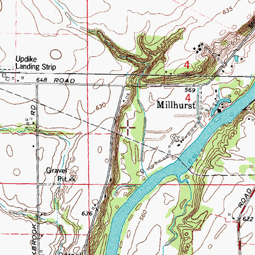 Topographic Map of Millhurst Fen Nature Preserve, IL
