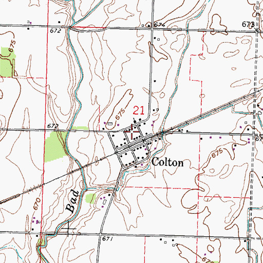 Topographic Map of Colton Post Office, OH