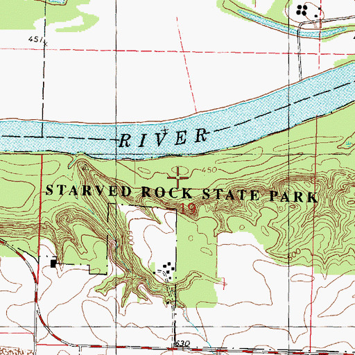 Topographic Map of Starved Rock Nature Preserve, IL
