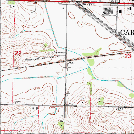 Topographic Map of Mid-Prairie Park, IA