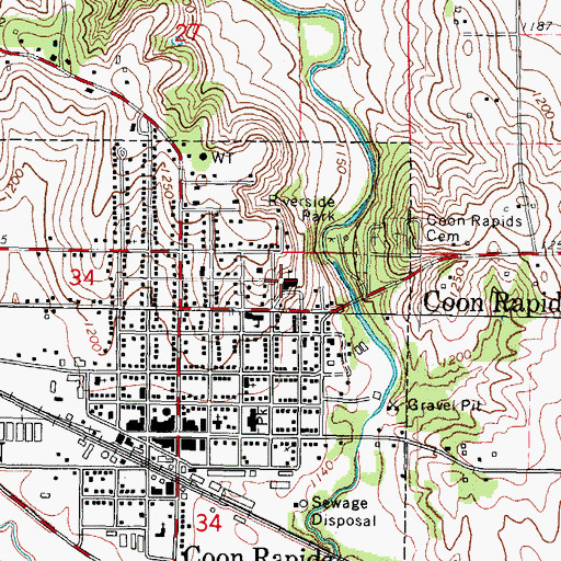 Topographic Map of Robert Deal Elementary School, IA