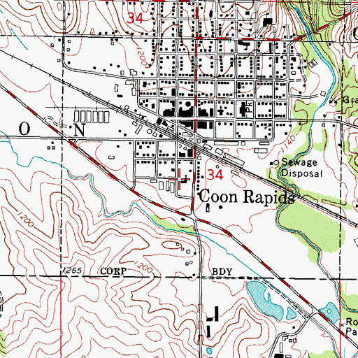 Topographic Map of Ascension Lutheran Church, IA