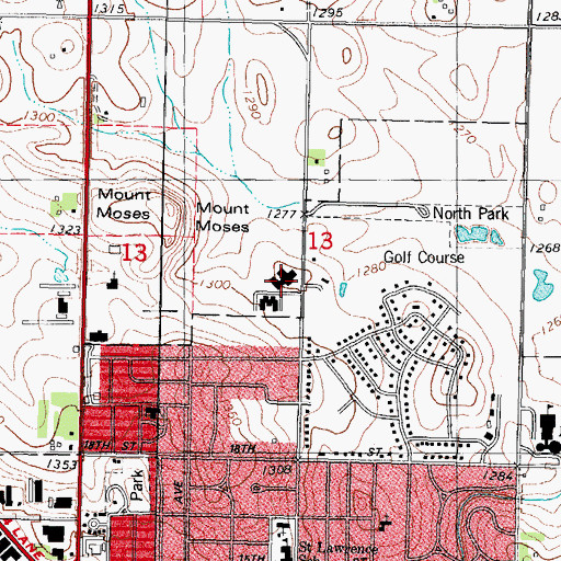 Topographic Map of Carroll Health Center, IA