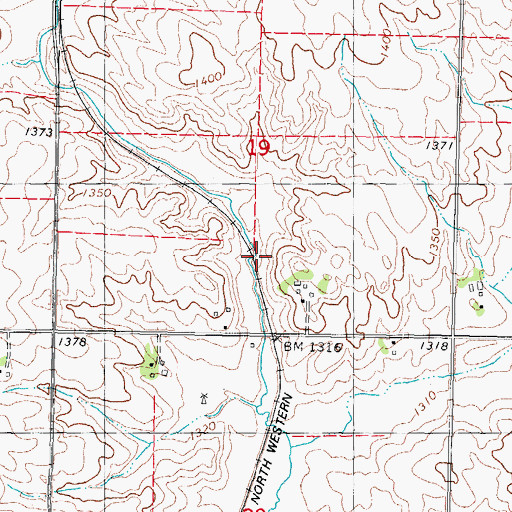 Topographic Map of Sauk Rail Trail, IA