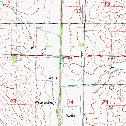 Topographic Map of Leroyville Post Office (historical), IA