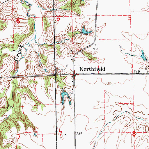 Topographic Map of Northfield Post Office (historical), IA