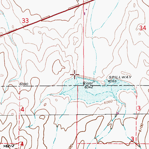 Topographic Map of Big Sandy Creek Watershed S-16 Dam, CO
