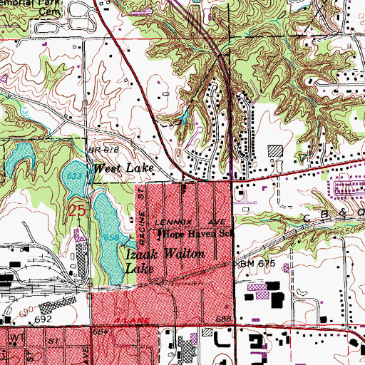 Topographic Map of Sunnyside Avenue Baptist Church, IA