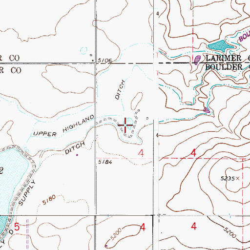 Topographic Map of Branith Reservoir Number 1, CO