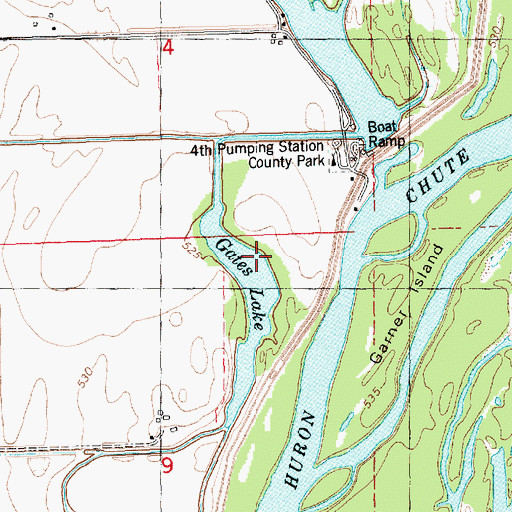 Topographic Map of Gates Lake, IA