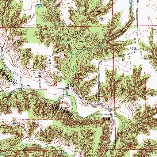 Topographic Map of Yellow Spring Creek Bridge, IA