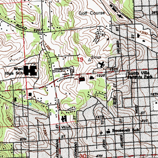 Topographic Map of Central Assembly of God Church, IA