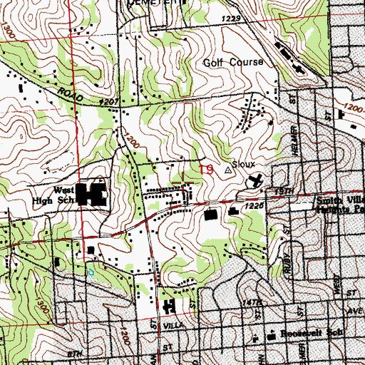 Topographic Map of Central Nazarene Church, IA