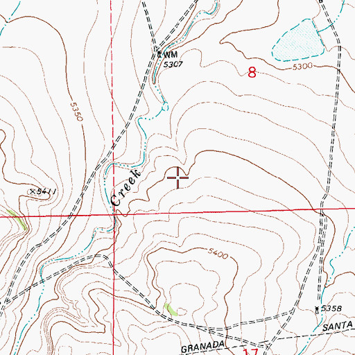 Topographic Map of Carl Sammons Division Dam, CO