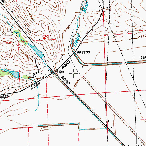 Topographic Map of Glenellen (historical), IA