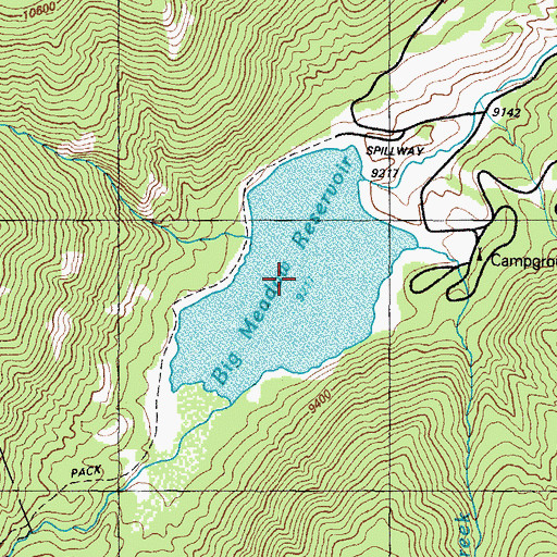Topographic Map of Big Meadows Reservoir, CO