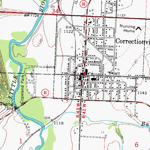 Topographic Map of Correctionville (historical), IA