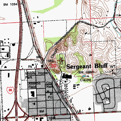 Topographic Map of Woodbury Township Cemetery, IA