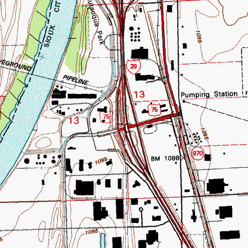 Topographic Map of Interchange 143, IA