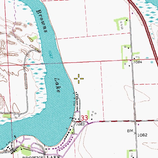 Topographic Map of Interchange 135, IA